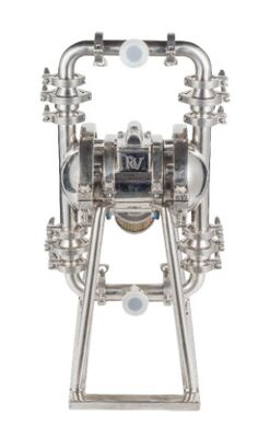 Bomba de diafragma pneumática de aço inoxidável com taxa de fluxo de 150 gpm e pressão máxima de 120 psi